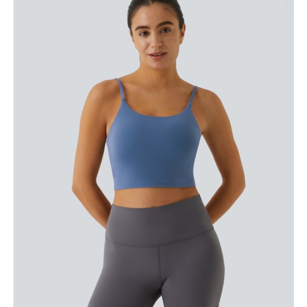 Halara Coronet blue cropped workout tank top
